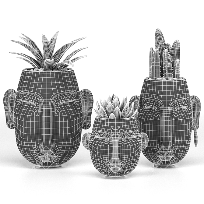 Kashpo Set: Stylish and Versatile Planters 3D model image 3