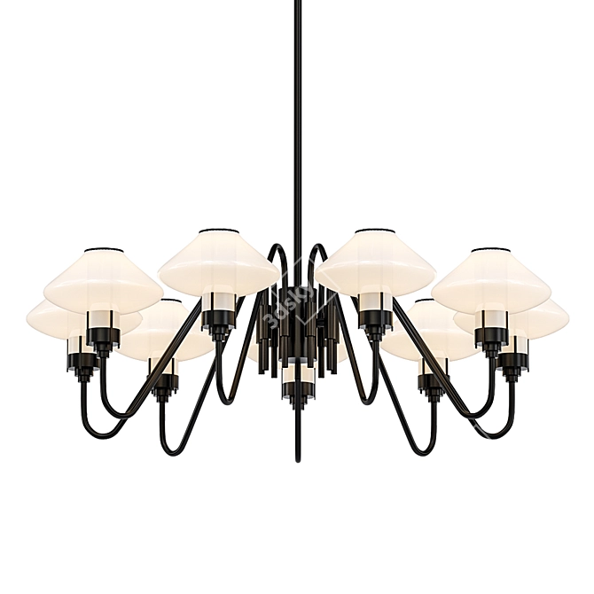 Elegant Knowles 9-Light Chandelier 3D model image 1