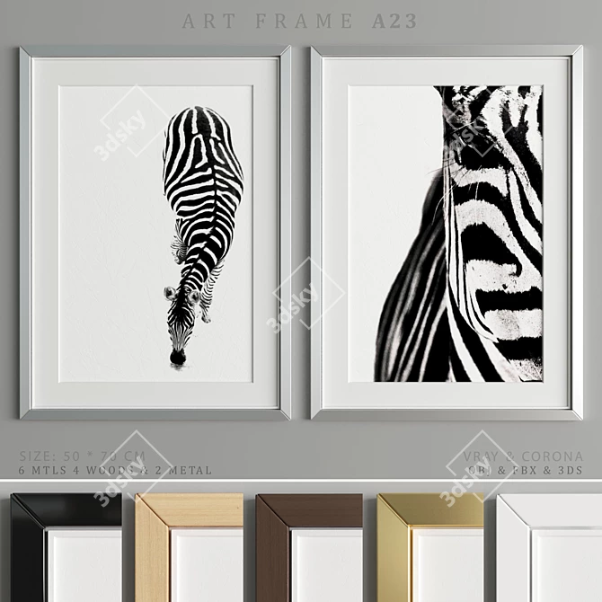 Modern Art Frame A23 - Stylish and Versatile 3D model image 1