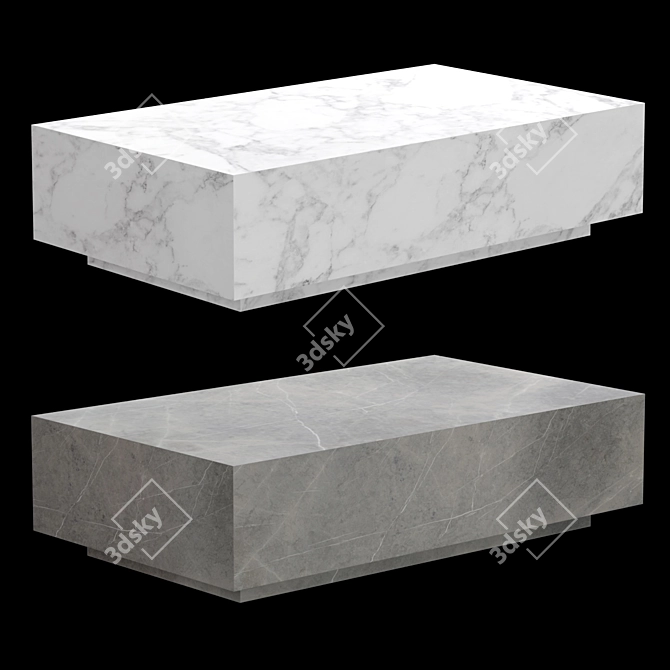 Sleek Marble Plinth Coffee Table 3D model image 1