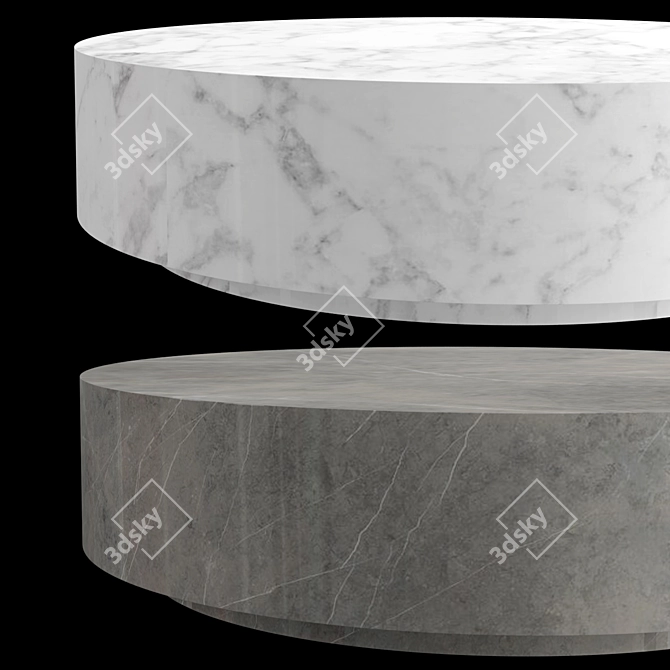 Elegant Marble Plinth Coffee Table 3D model image 2