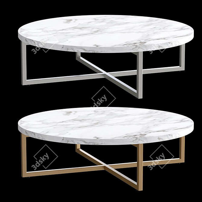 Sleek Torano Round Coffee Table 3D model image 1