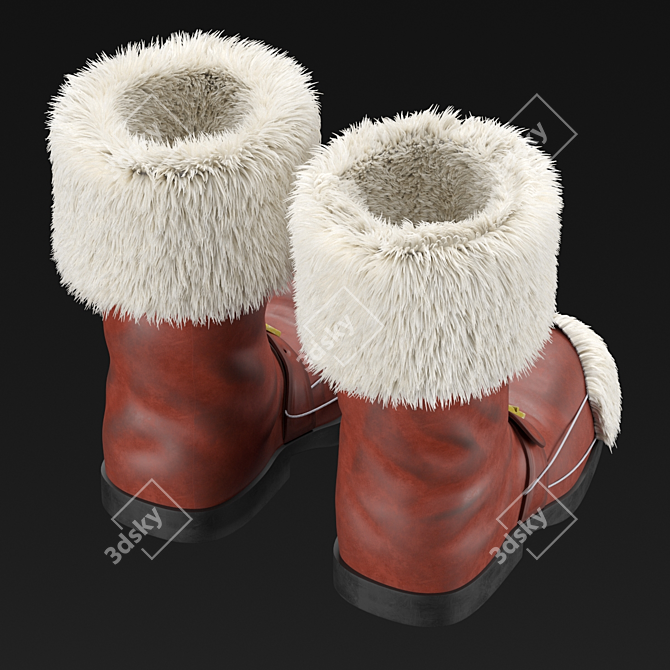 Festive Santa Claus Boots 3D model image 2