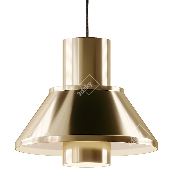 Vintage Brass Life Pendant by Jo Hammerborg. 3D model image 2