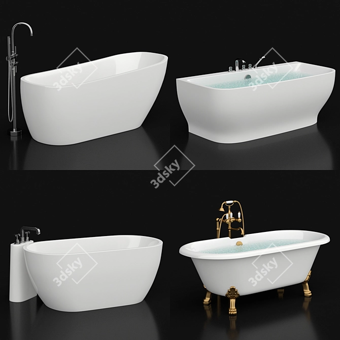 Luxury Bath Set by BelBagno 3D model image 1