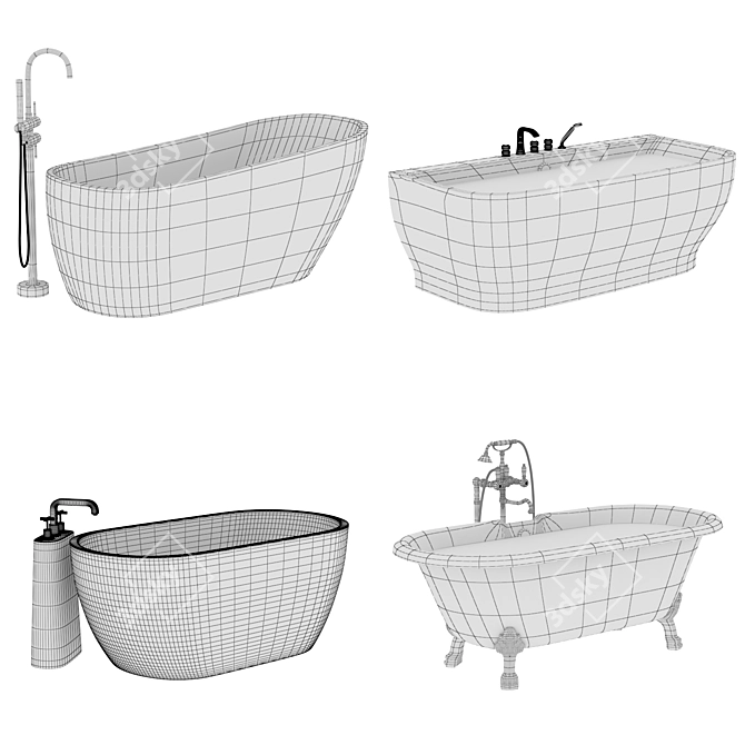 Luxury Bath Set by BelBagno 3D model image 5