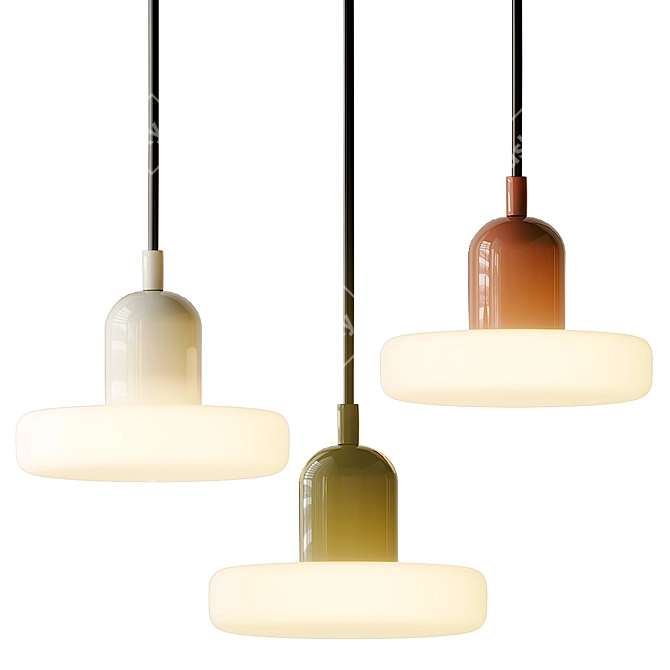 Minimalist Puck Pendant Light 3D model image 1