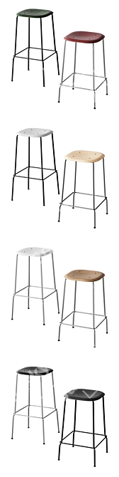 HAY Soft Edge P30 Stacking Chairs 3D model image 2