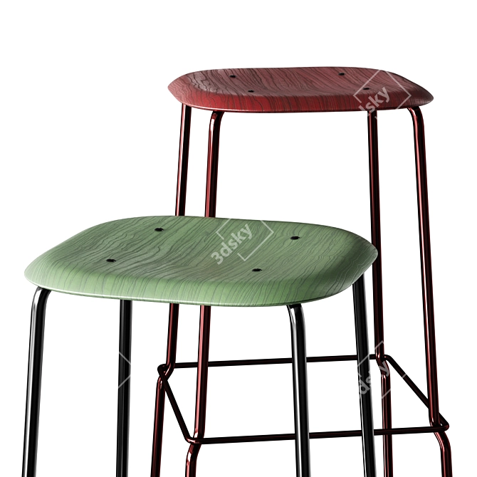 HAY Soft Edge P30 Stacking Chairs 3D model image 4