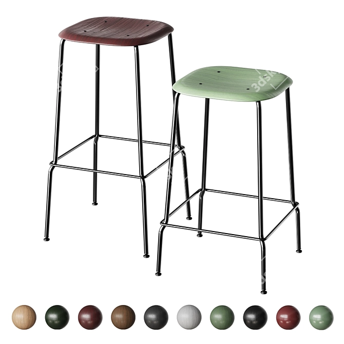 HAY Soft Edge P30 Stacking Chairs 3D model image 11