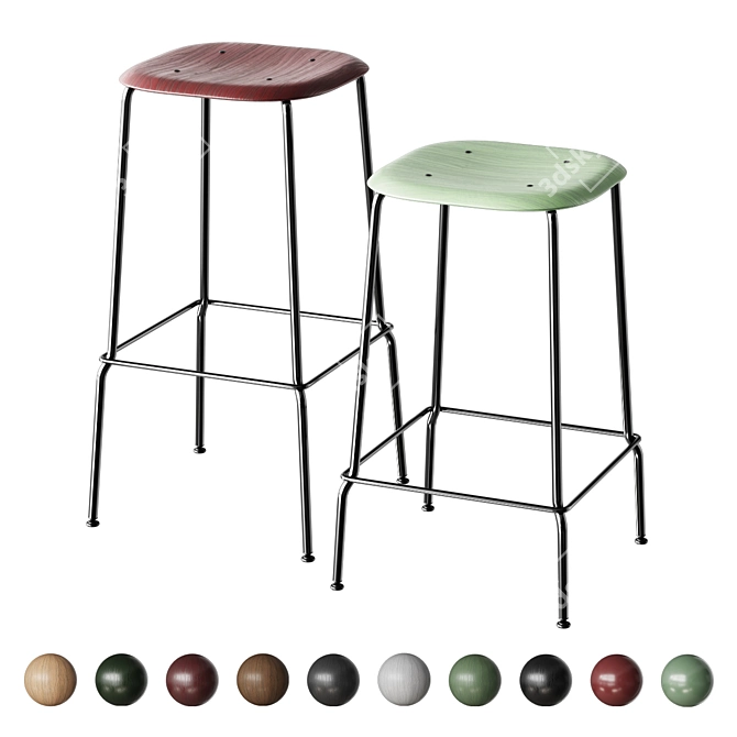 HAY Soft Edge P30 Stacking Chairs 3D model image 13