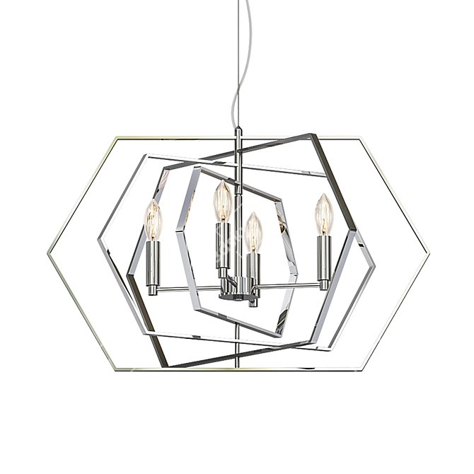 Modern Metal and Glass Pendant Light 3D model image 1