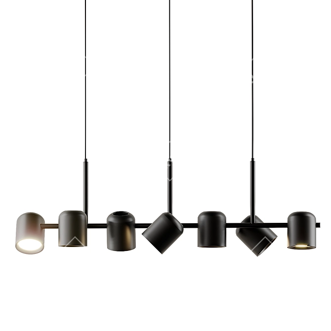 Modern Copper Ceiling Light 3D model image 3