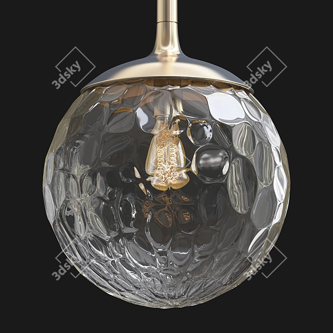 Glimmering Gold Pendant Light 3D model image 1