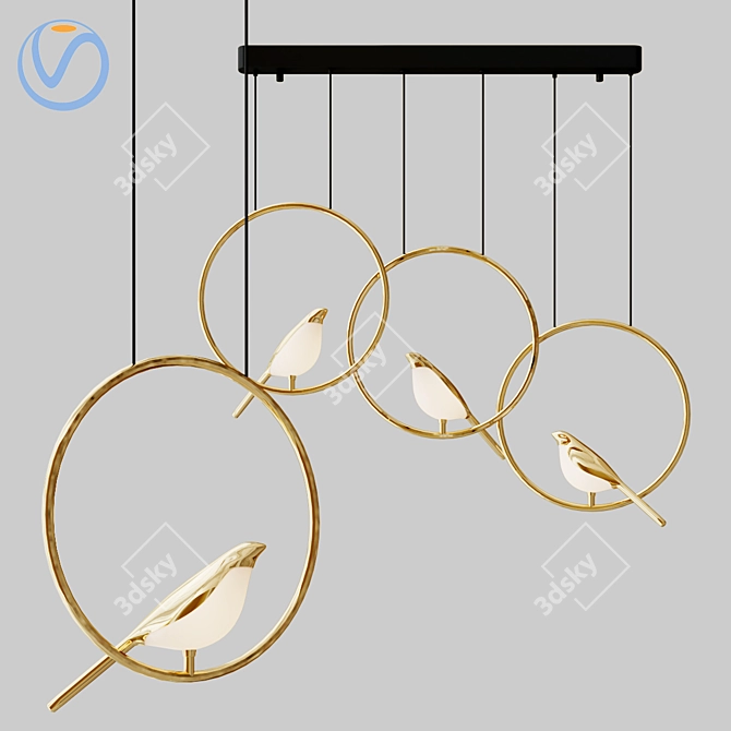 Elegant Nomi Pendant Light 3D model image 1