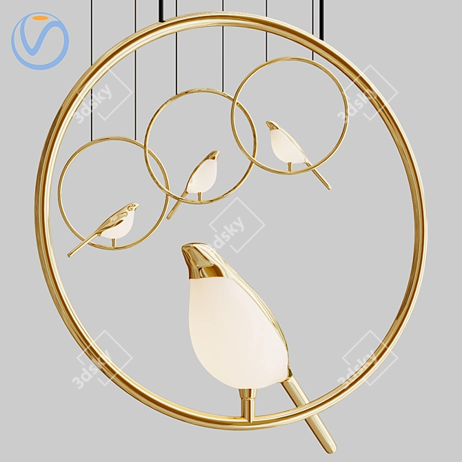 Elegant Nomi Pendant Light 3D model image 2