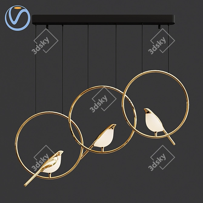 Elegant Nomi Pendant Light 3D model image 3