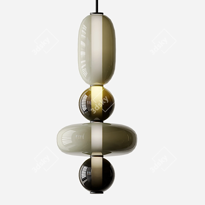 Bomma Pebbles Pendant: Exquisite Lighting 3D model image 2