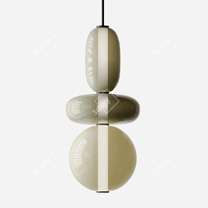 Bomma Pebbles Pendant: Exquisite Lighting 3D model image 3