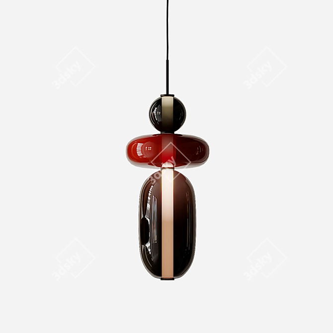 Bomma Pebbles Pendant: Exquisite Lighting 3D model image 4