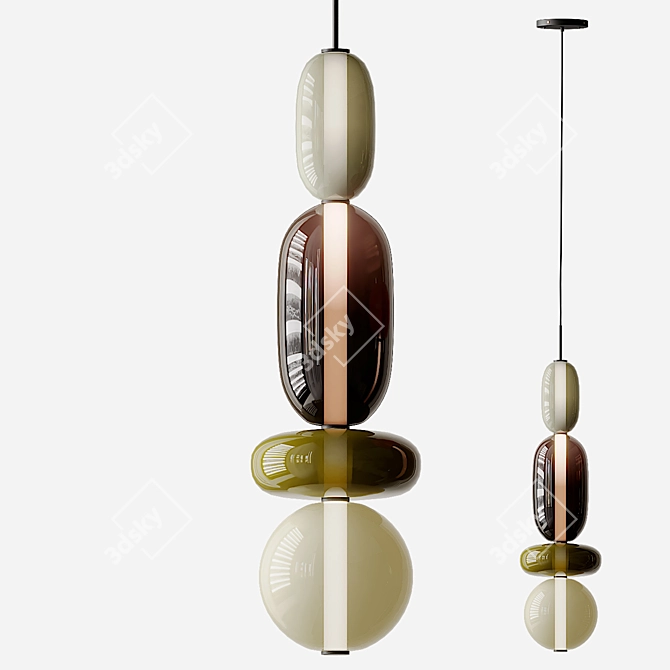 Bomma Pebbles Pendant: Exquisite Lighting 3D model image 5