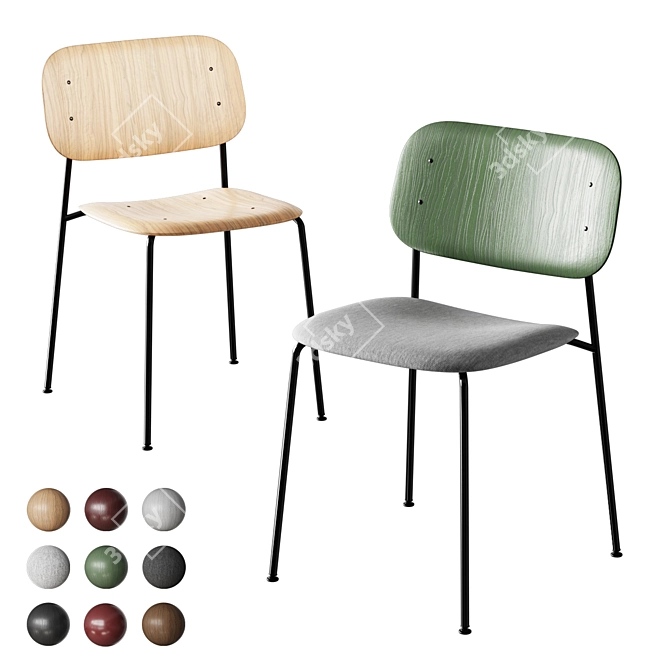 HAY Soft Edge 10 Upholstered Chair 3D model image 7