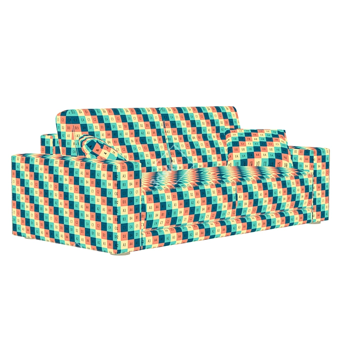 Italian Keoma Safira Double Sofa 3D model image 4