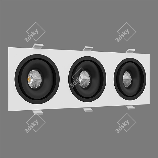 Sleek Rotating LED Downlight 3D model image 4