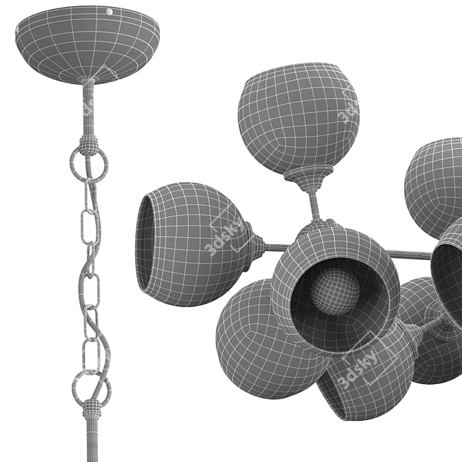 Elegant Geometric Chandelier 3D model image 2
