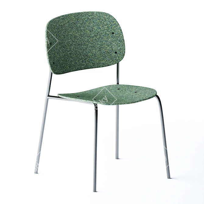 Sleek PET Felt Stack Chair 3D model image 5