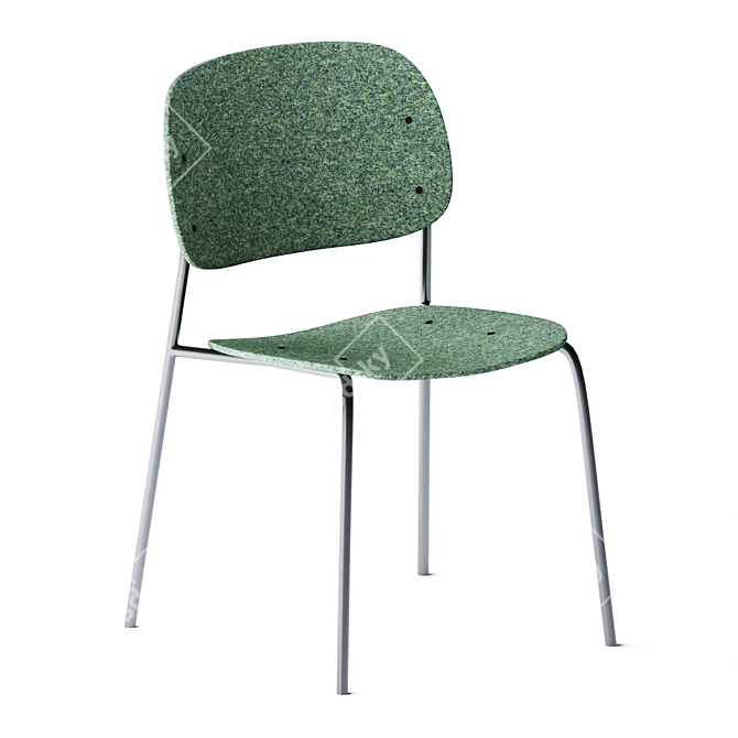 Sleek PET Felt Stack Chair 3D model image 6
