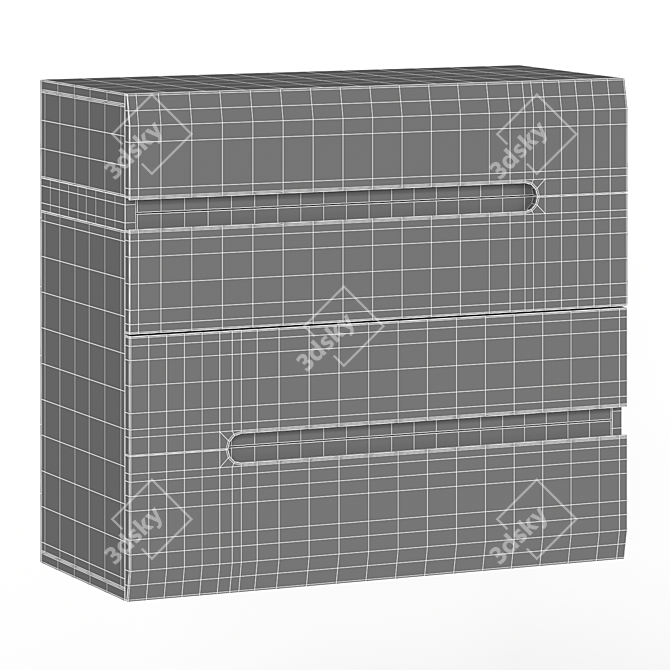 Elegant White Linate Chest 3D model image 4