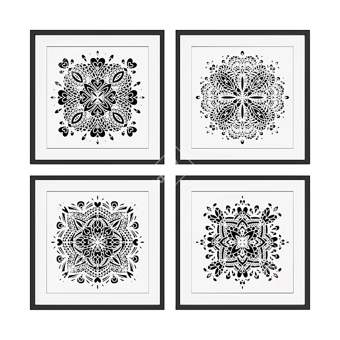 Mystical Mandala Picture Set 3D model image 1