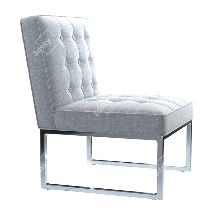 Elegant Ivory Accent Chair 3D model image 2