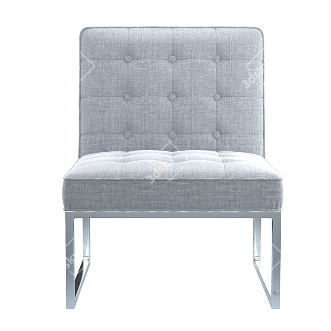 Elegant Ivory Accent Chair 3D model image 3