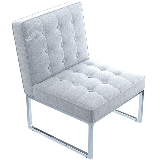 Elegant Ivory Accent Chair 3D model image 4