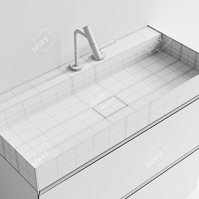 Falper Pure Vanity Unit Set 2: Sleek Elegance for Your Bathroom 3D model image 5