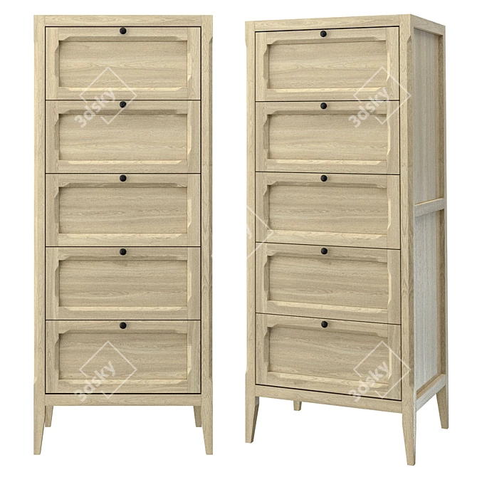 Sleek 5-Drawer Eugenie Chest 3D model image 1