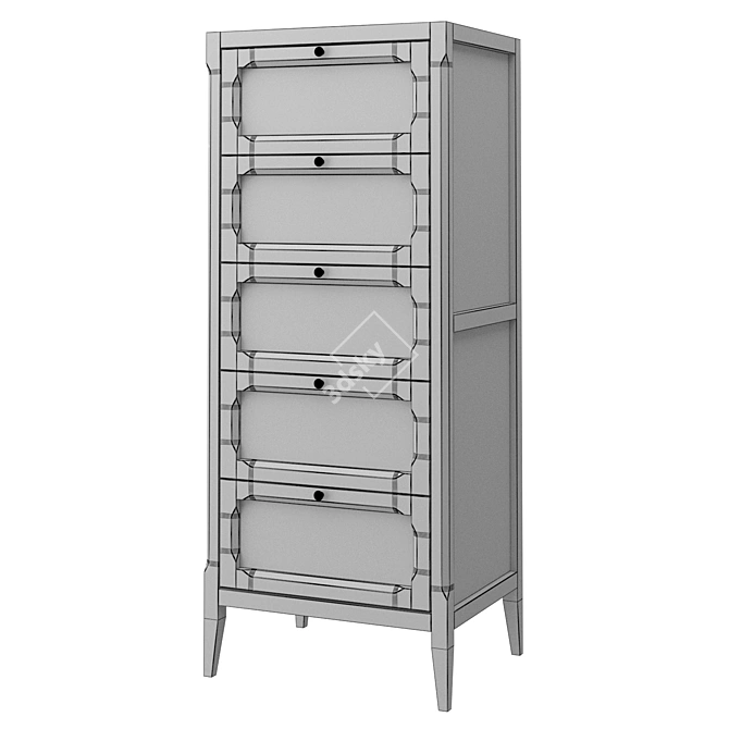 Sleek 5-Drawer Eugenie Chest 3D model image 2