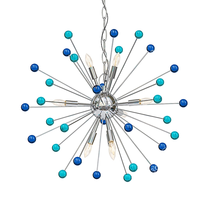 Elegant Murano Glass Sputnik Chandelier 3D model image 1