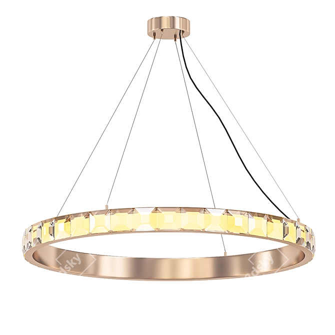 Deluxe Crystal LED Ring Chandelier 3D model image 1