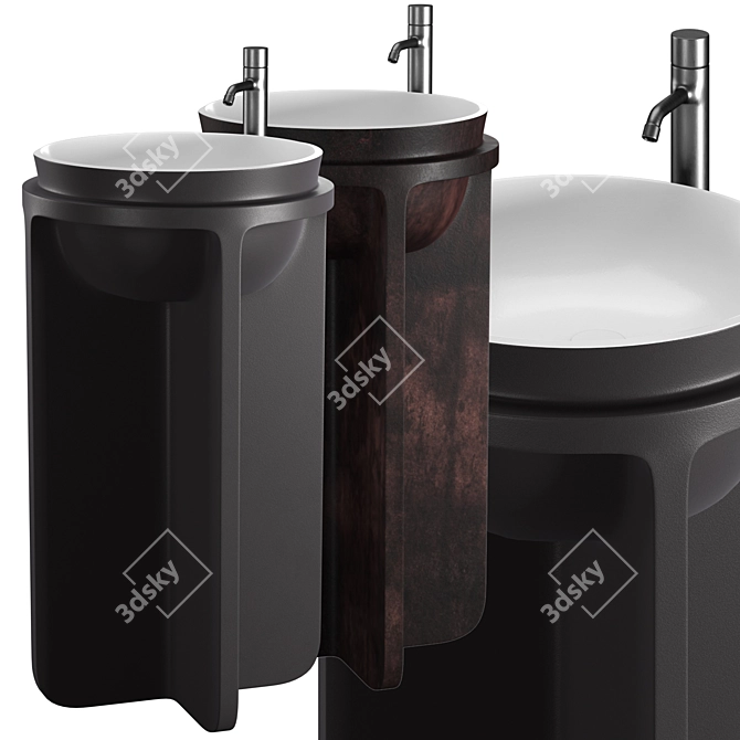 Controstampo Washbasin: Elegant Cristalplant Freestanding Design 3D model image 1