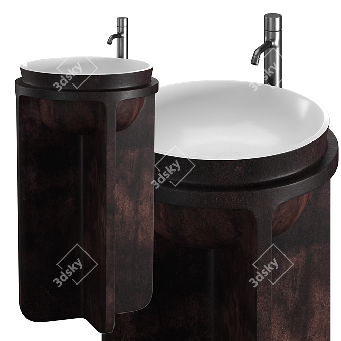 Controstampo Washbasin: Elegant Cristalplant Freestanding Design 3D model image 2