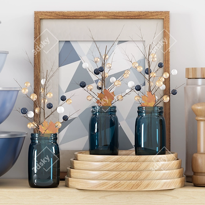 Modern Kitchen Accessories Set 3D model image 3