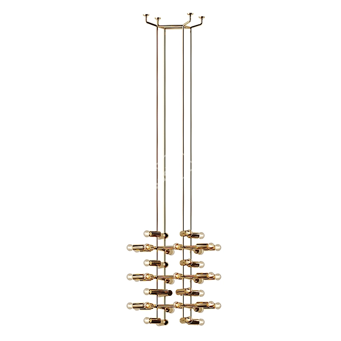 Luxurious Set: 21 Brass Chandeliers with 40 Bulbs 3D model image 3