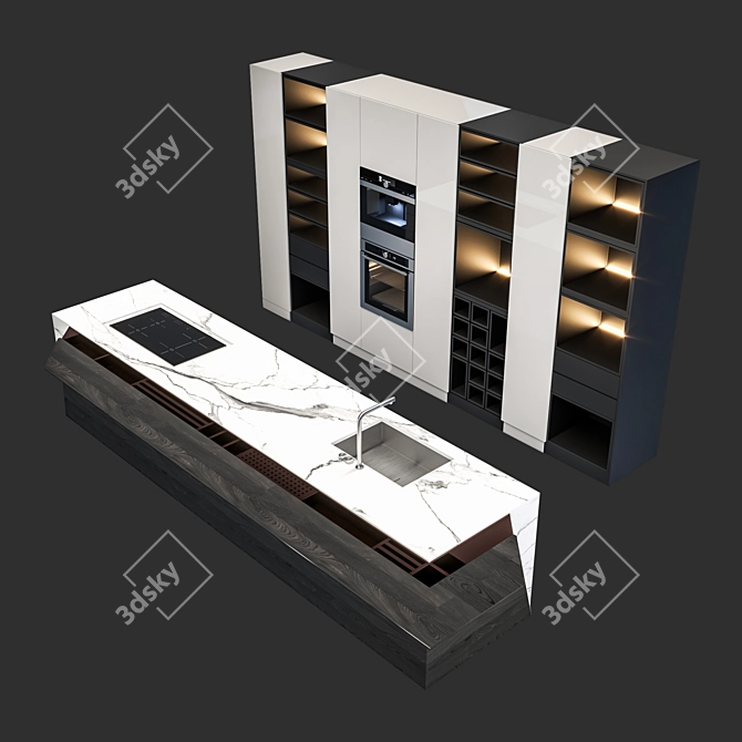 Modern Sozo Cabinet with 3D Design 3D model image 8