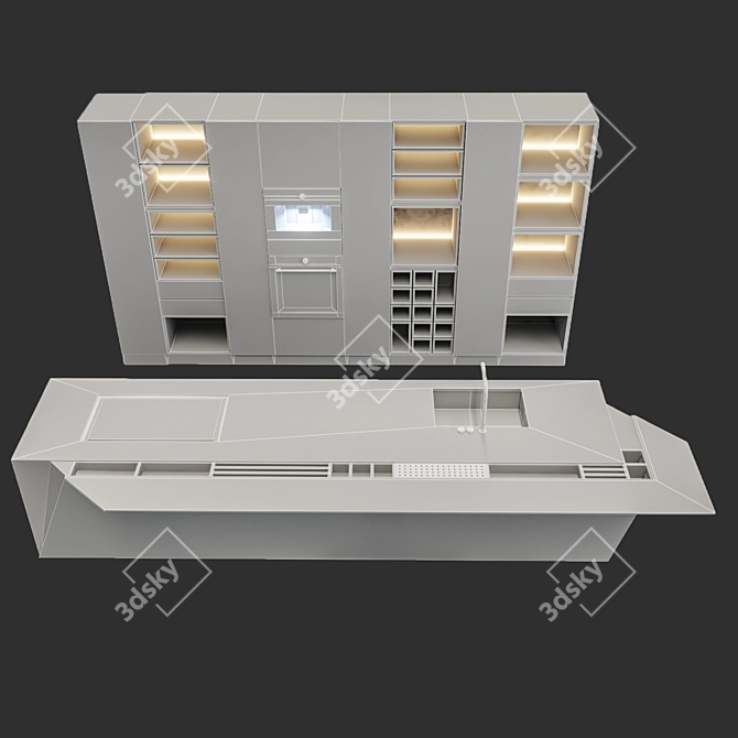 Modern Sozo Cabinet with 3D Design 3D model image 11