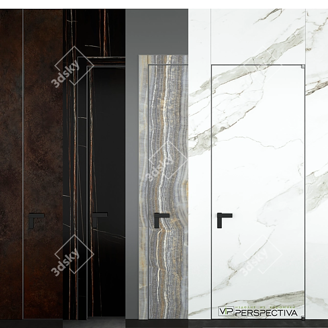 Exquisite Perspective Profile Doors 3D model image 2