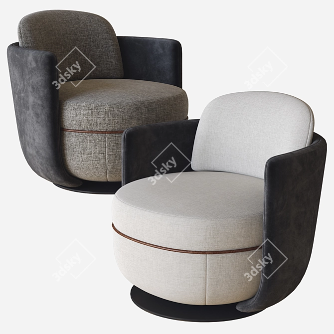 3D Miles Swivel Lounge Chair 3D model image 2