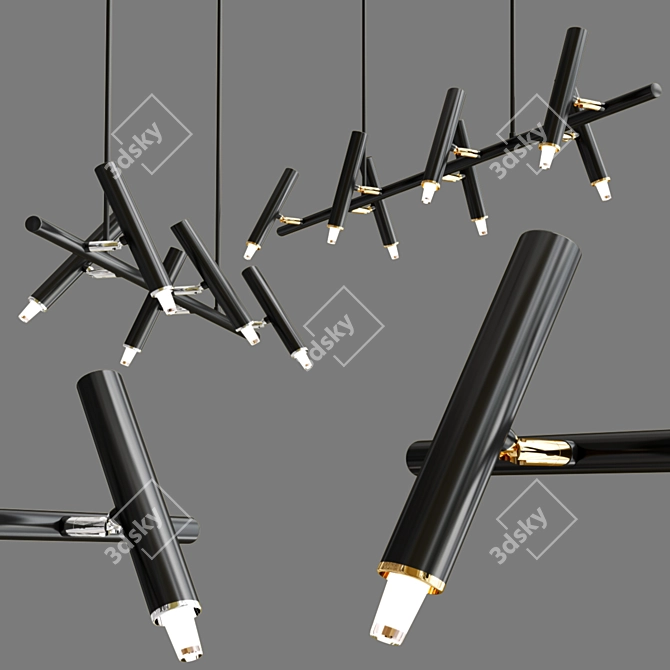 Elegant Leeds Pendant Lights 3D model image 1